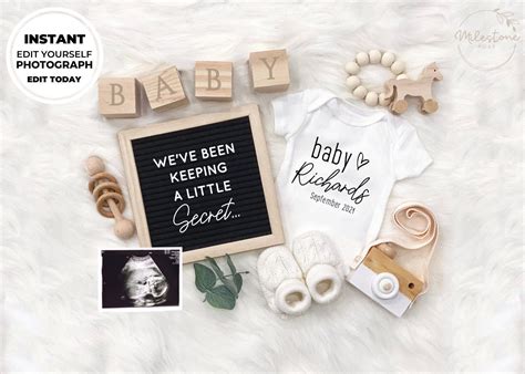 editable pregnancy announcement template